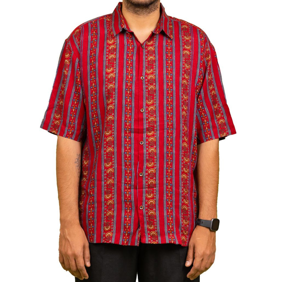 Red Stripes Oversized Shirt