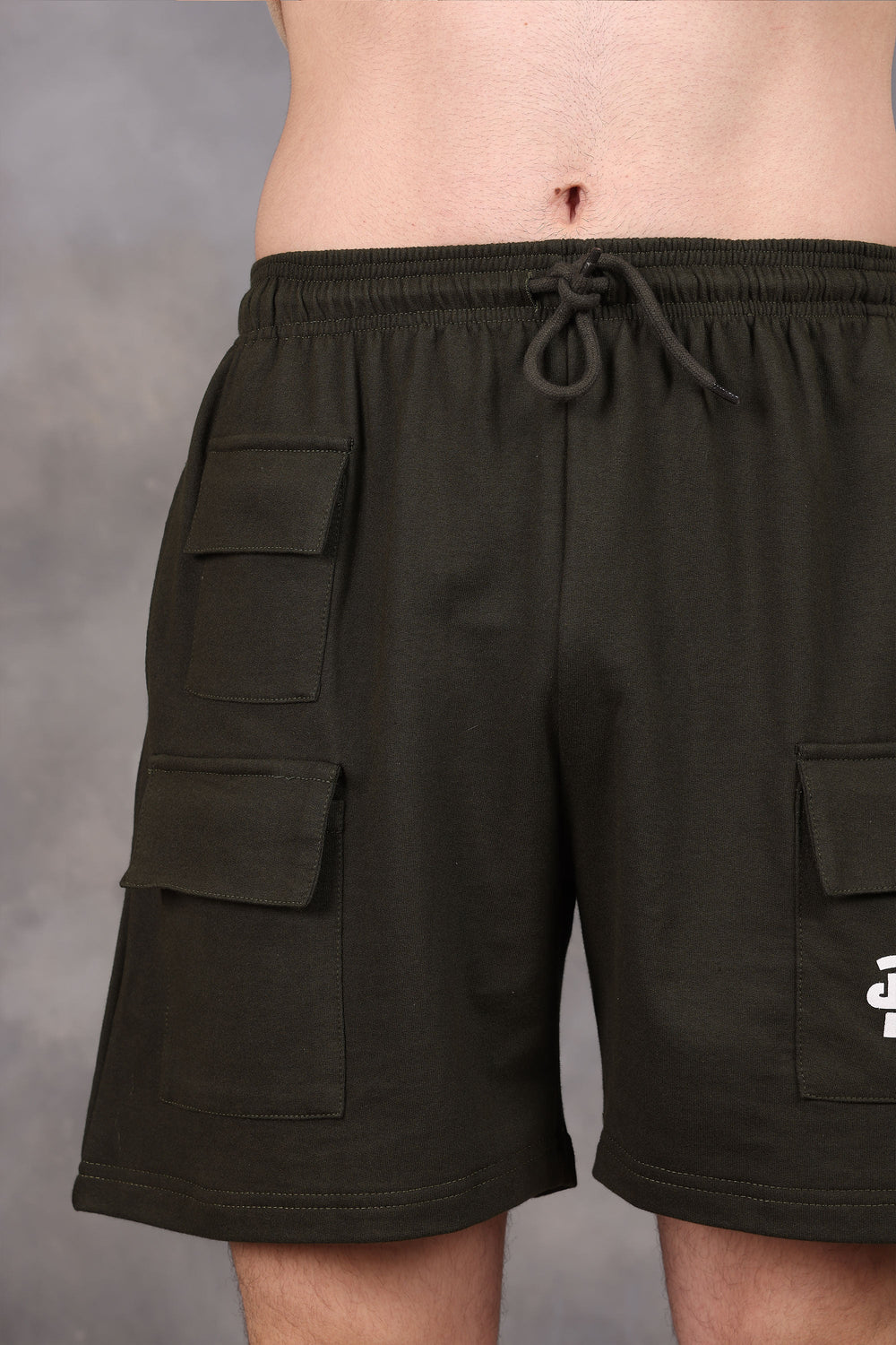 Military Green Utility Low-Waist Shorts