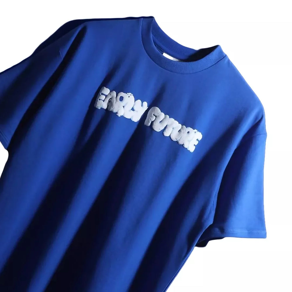 blue printed oversized tshirt streetwear