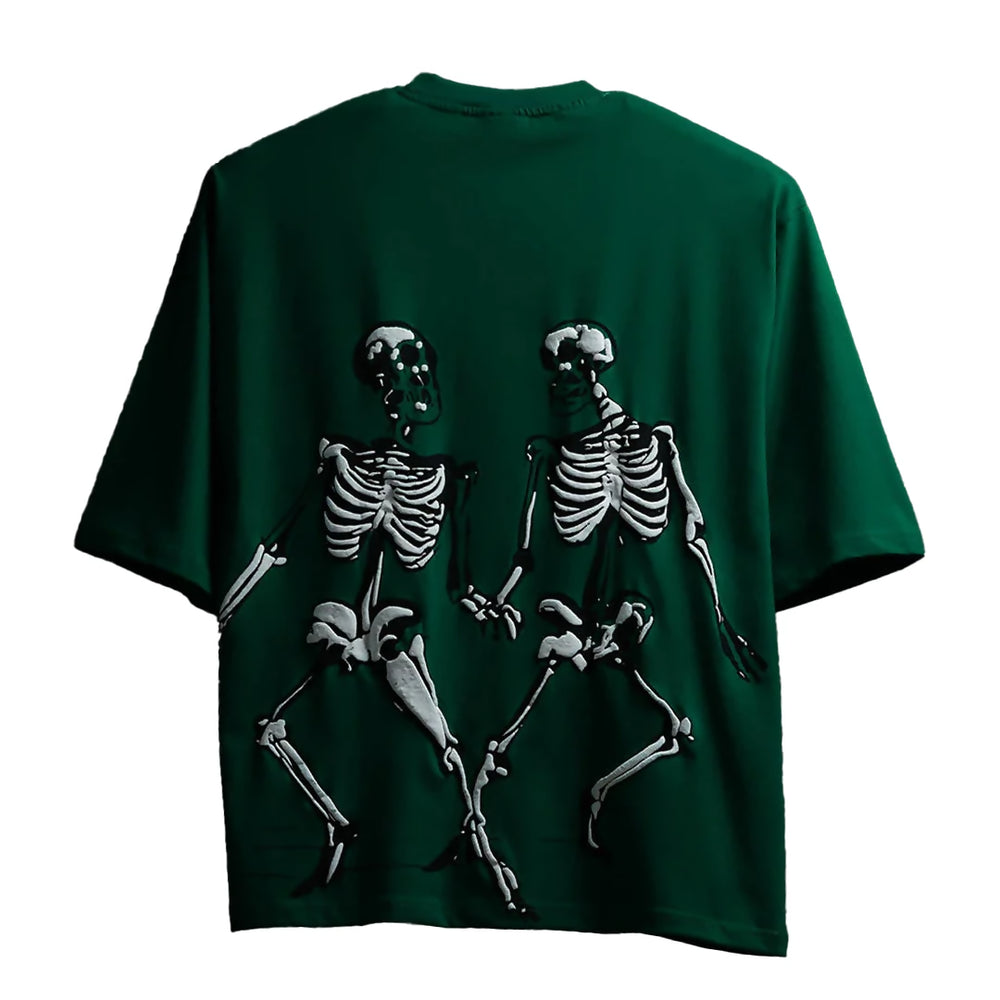 green oversized tshirt, 240 gsm, puff printing, streetwear clothing, streetwear