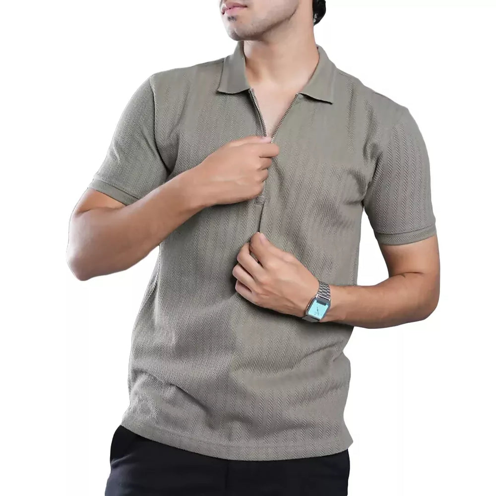 knitted polo tshirt. streetwear fashion. olive green tshirt.