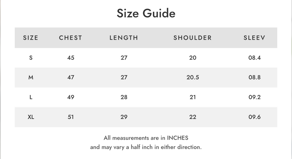 size chart