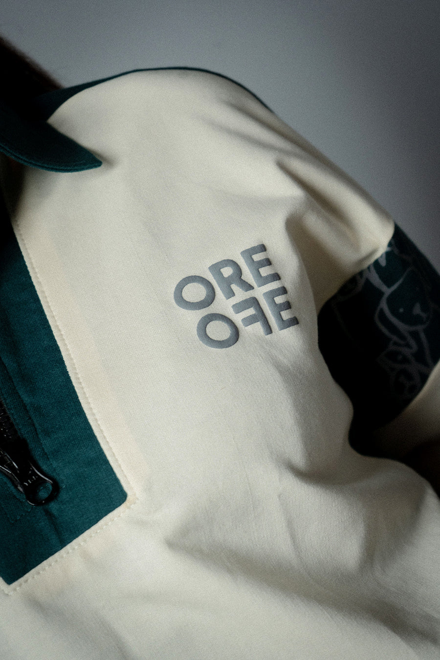 Cream & Green Oversized Polo