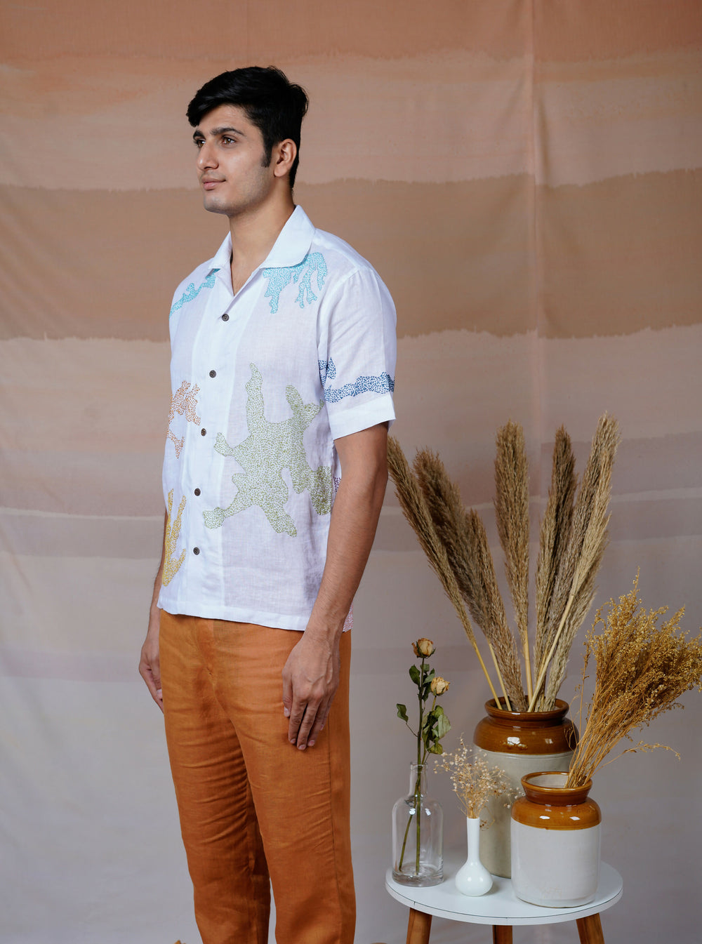 CANVAS OF COLOURS 2.0 - HAND EMBROIDERED UNISEX LINEN SHIRT
