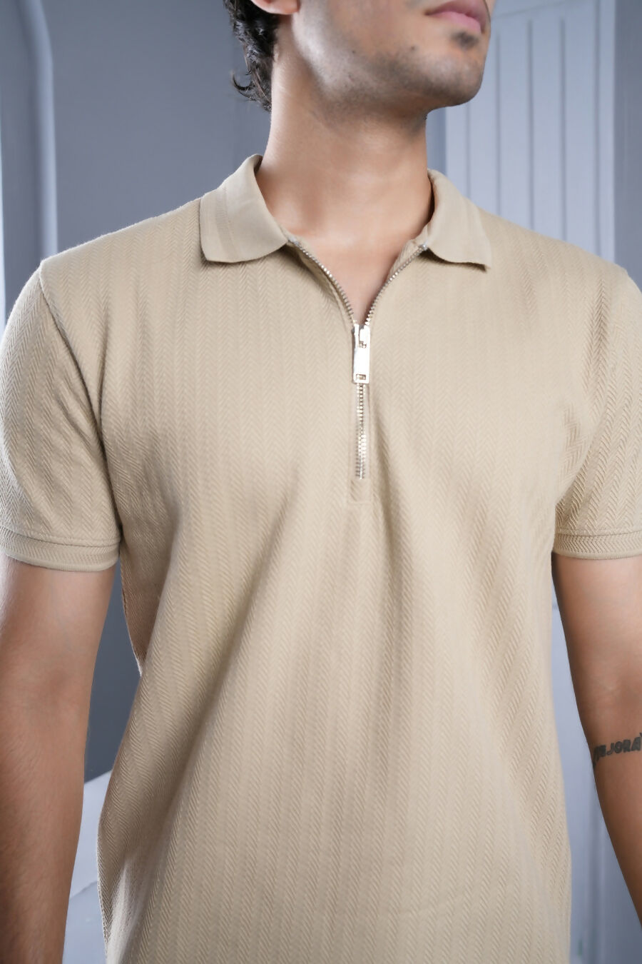 KNITTED POLO T-SHIRT