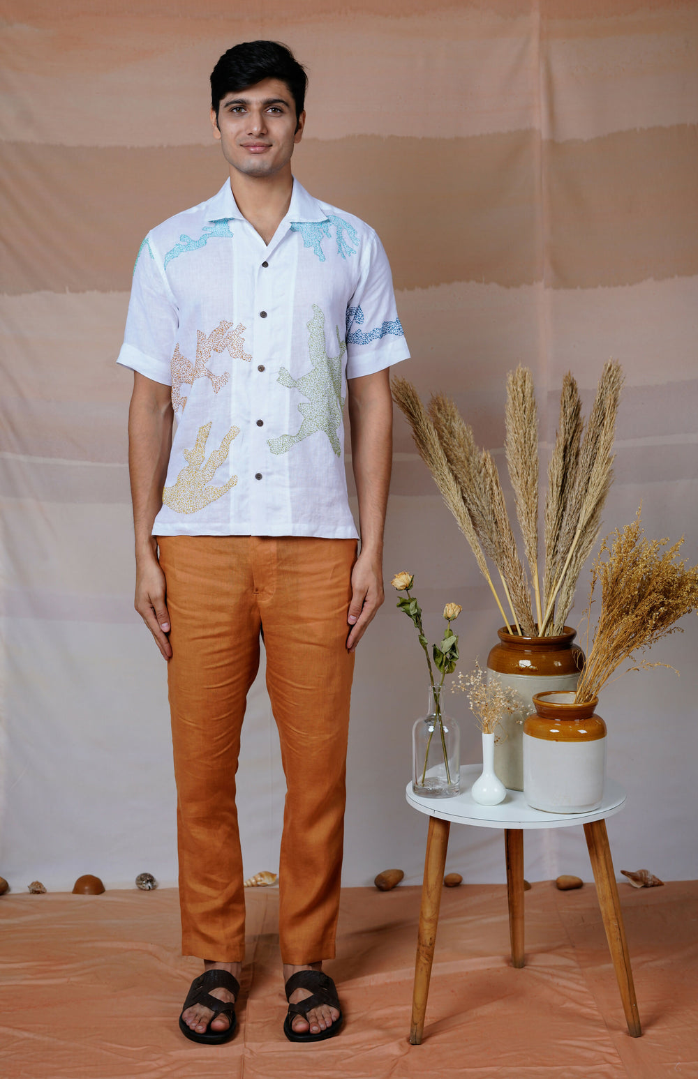 CANVAS OF COLOURS 2.0 - HAND EMBROIDERED UNISEX LINEN SHIRT