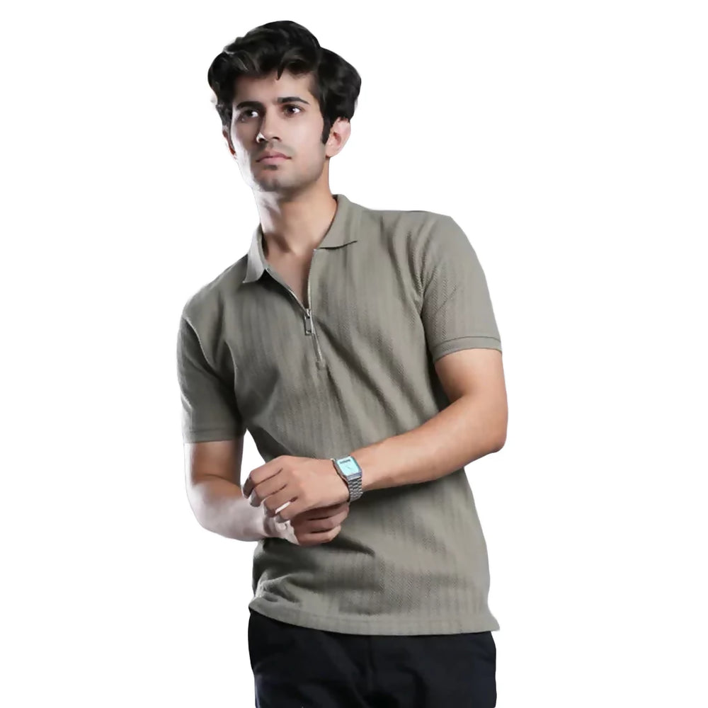 knitted polo tshirt. streetwear fashion. olive green tshirt.