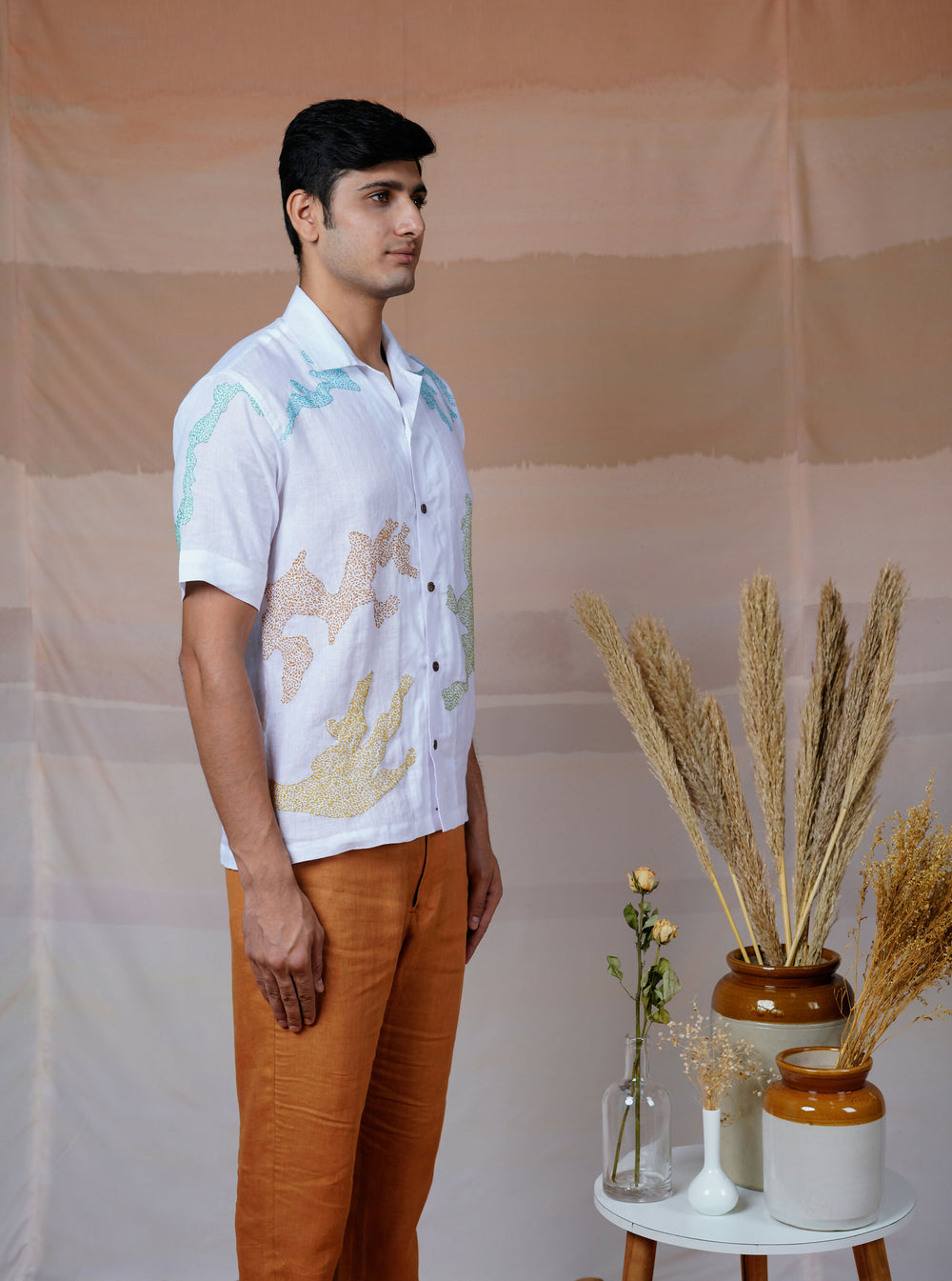 CANVAS OF COLOURS 2.0 - HAND EMBROIDERED UNISEX LINEN SHIRT