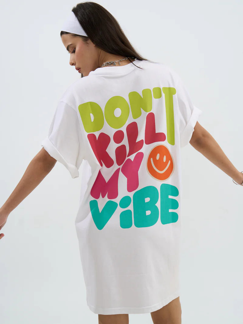Vibe T- Dress (White)