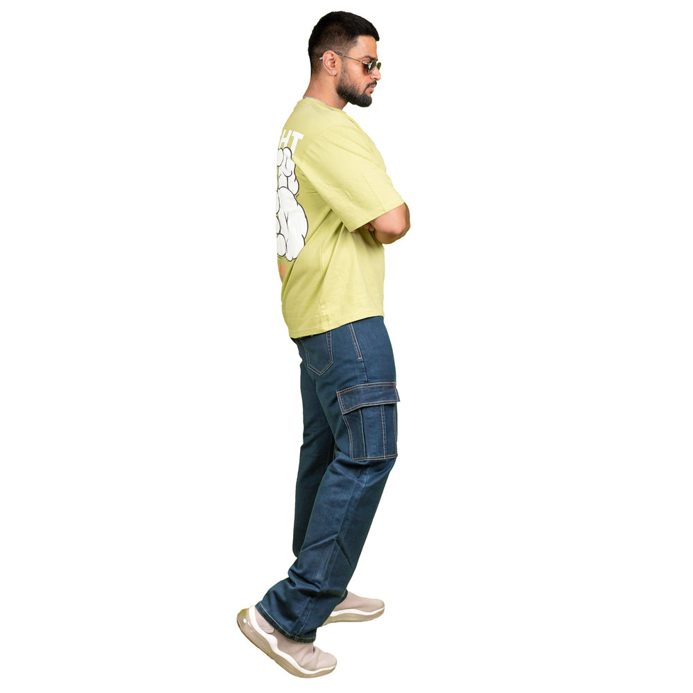 Midnight blue Straight Fit Cargo Denims