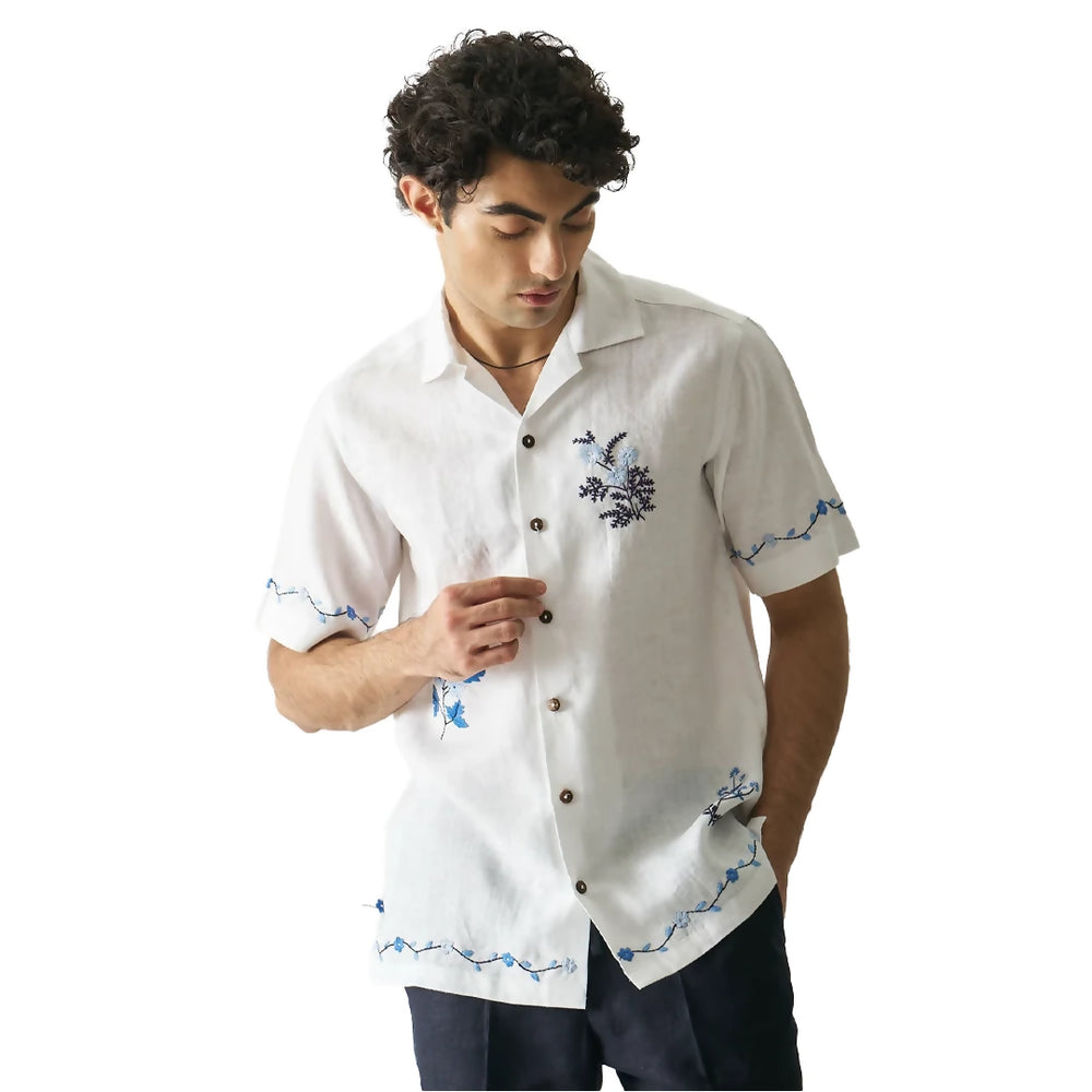 HAND EMBROIDERED PURE LINEN SHIRT. STREETWEAR FASHION, LINEN SHIRT, handmade shirt, beach shirt