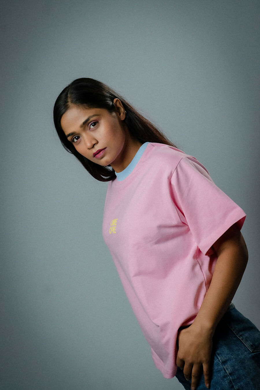 Pink Basic Oversized T-shirt