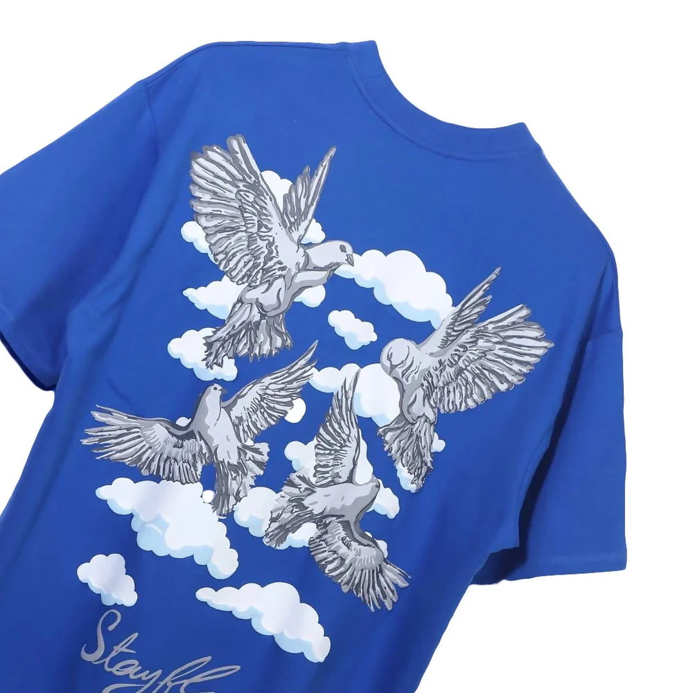 blue printed oversized tshirt streetwear
