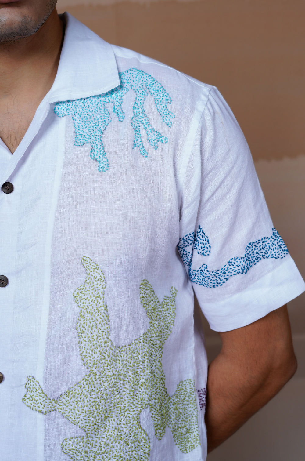 CANVAS OF COLOURS 2.0 - HAND EMBROIDERED UNISEX LINEN SHIRT