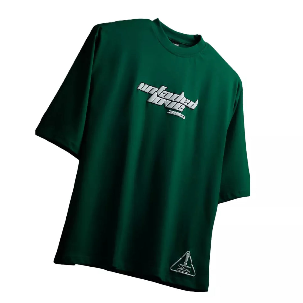 green oversized tshirt, 240 gsm, puff printing, streetwear clothing, streetwear