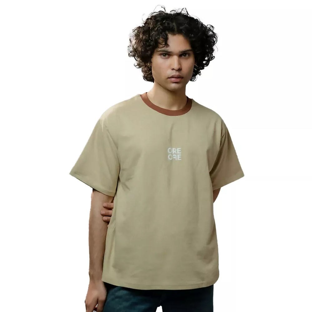 beige oversized tshirt, streetwear brand, comfortable tshirt, streetwear brand, unisex clothing, streetwear fashion.