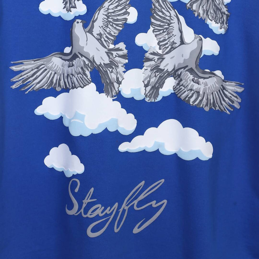 blue printed oversized tshirt streetwear