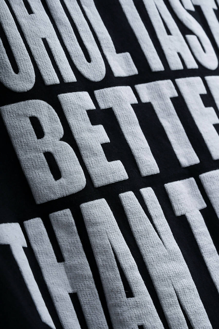 black oversized tshirt, puff printing, 250 gsm, alcoholic ted tshirt, luxury streetwear