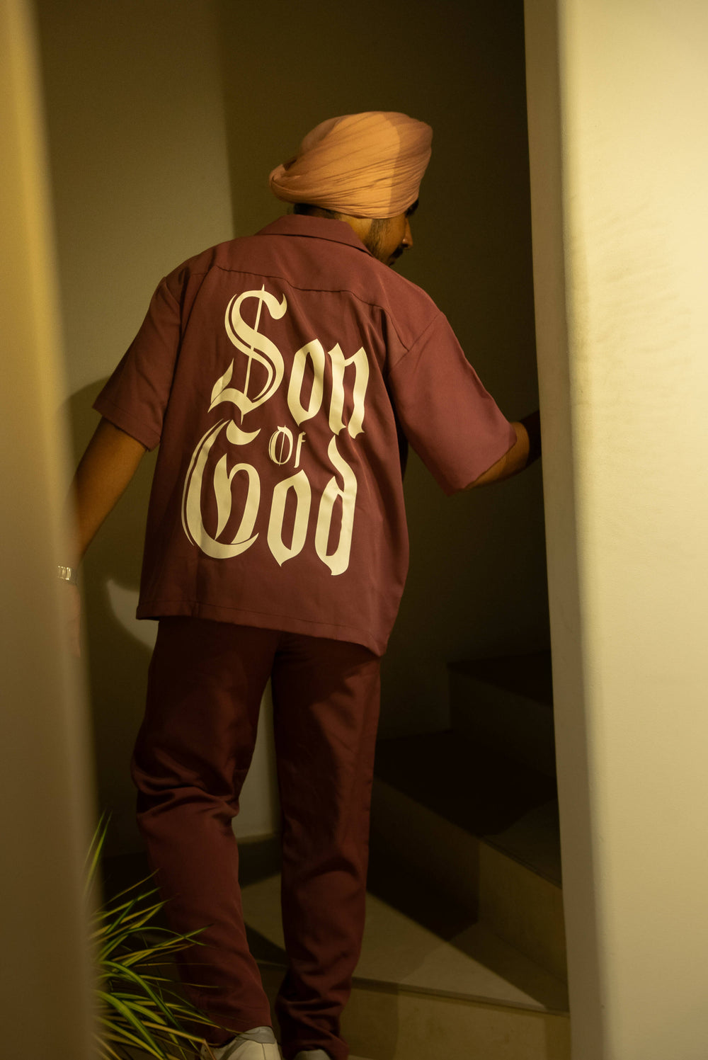 Son Of God Plum Bowling Shirt