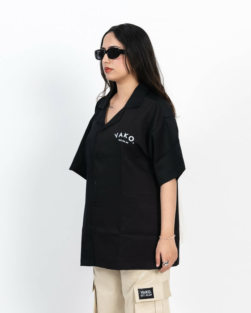 black bowling shirt, streetwear brand, luxury shirt, unisex shirt, expensive shirt