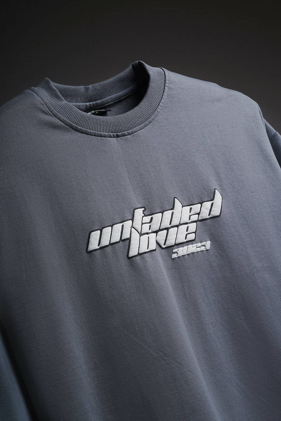 grey korean tshirt. oversized tshirt. printed tshirt, puff printing, streetwear, streetwear fashion.